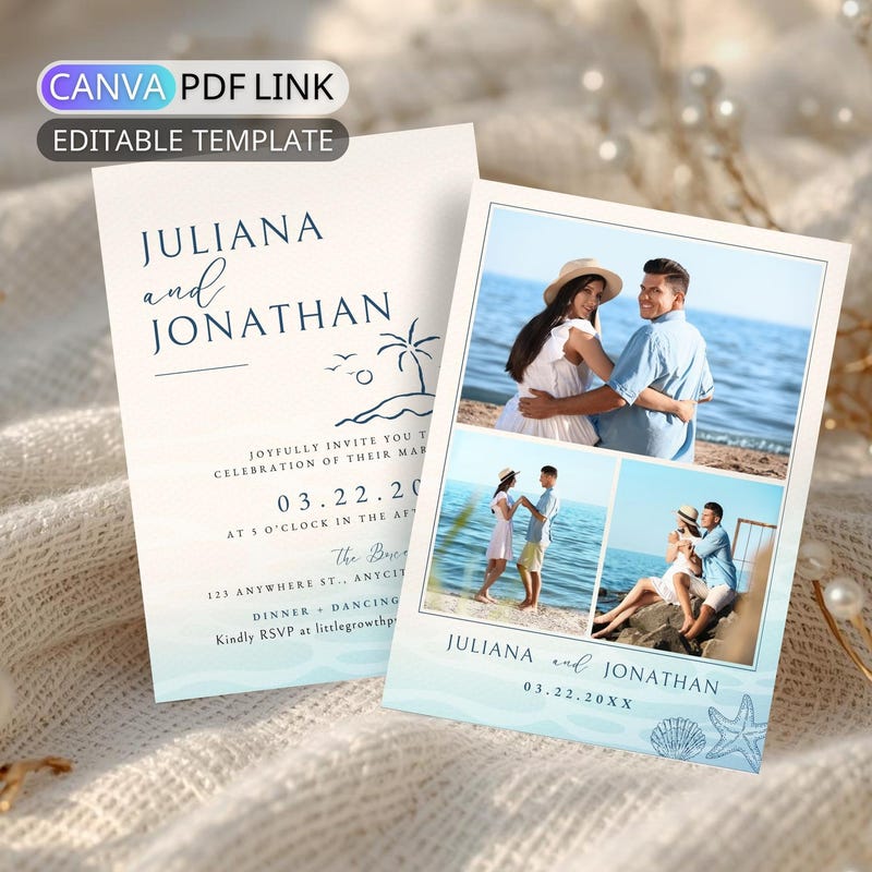 Beach Wedding Invitation - Etsy