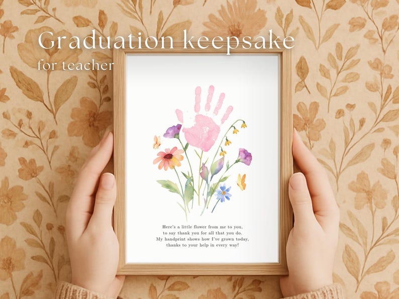 Teacher Appreciation Gift Printable Thank You Handprint Flower Art Poem ...