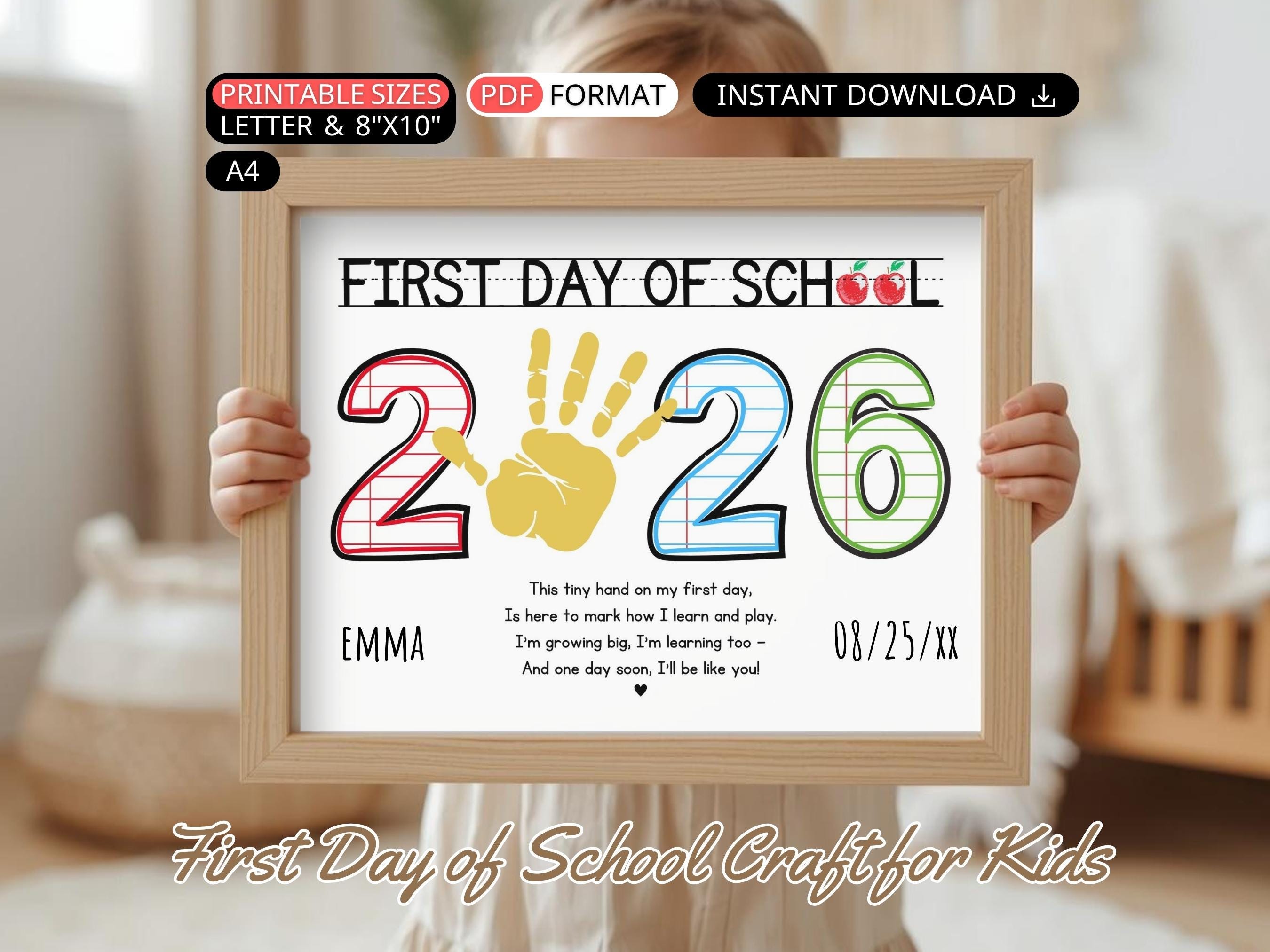 First Day of School Handprint Craft Toddler DIY: 2026 Back to School ...