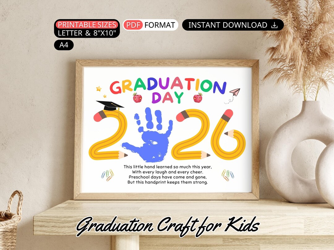 Preschool Graduation Handprint Craft: Last Day of School Handprint Art ...