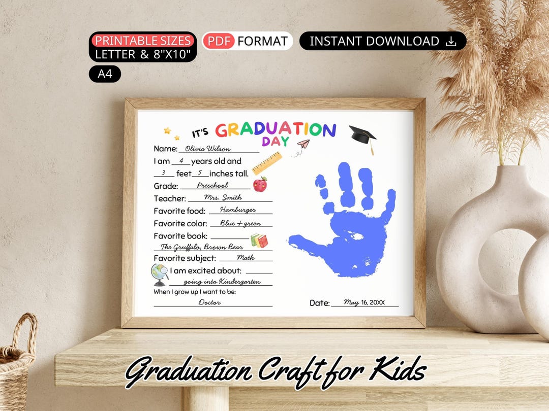 Last Day of School Handprint Art Kid: Preschool Graduation Handprint ...