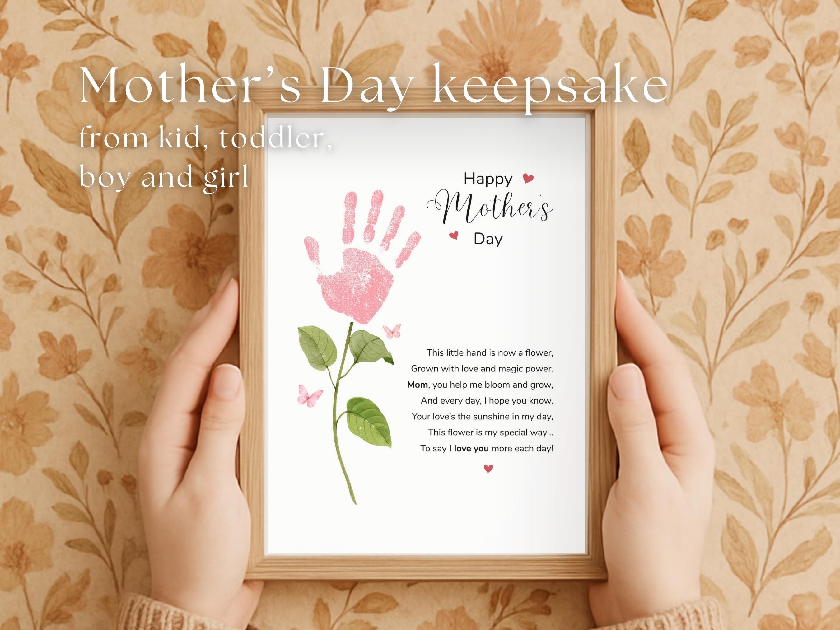 Mothers Day Handprint Flower Craft Printable Mother's Day Handprint ...