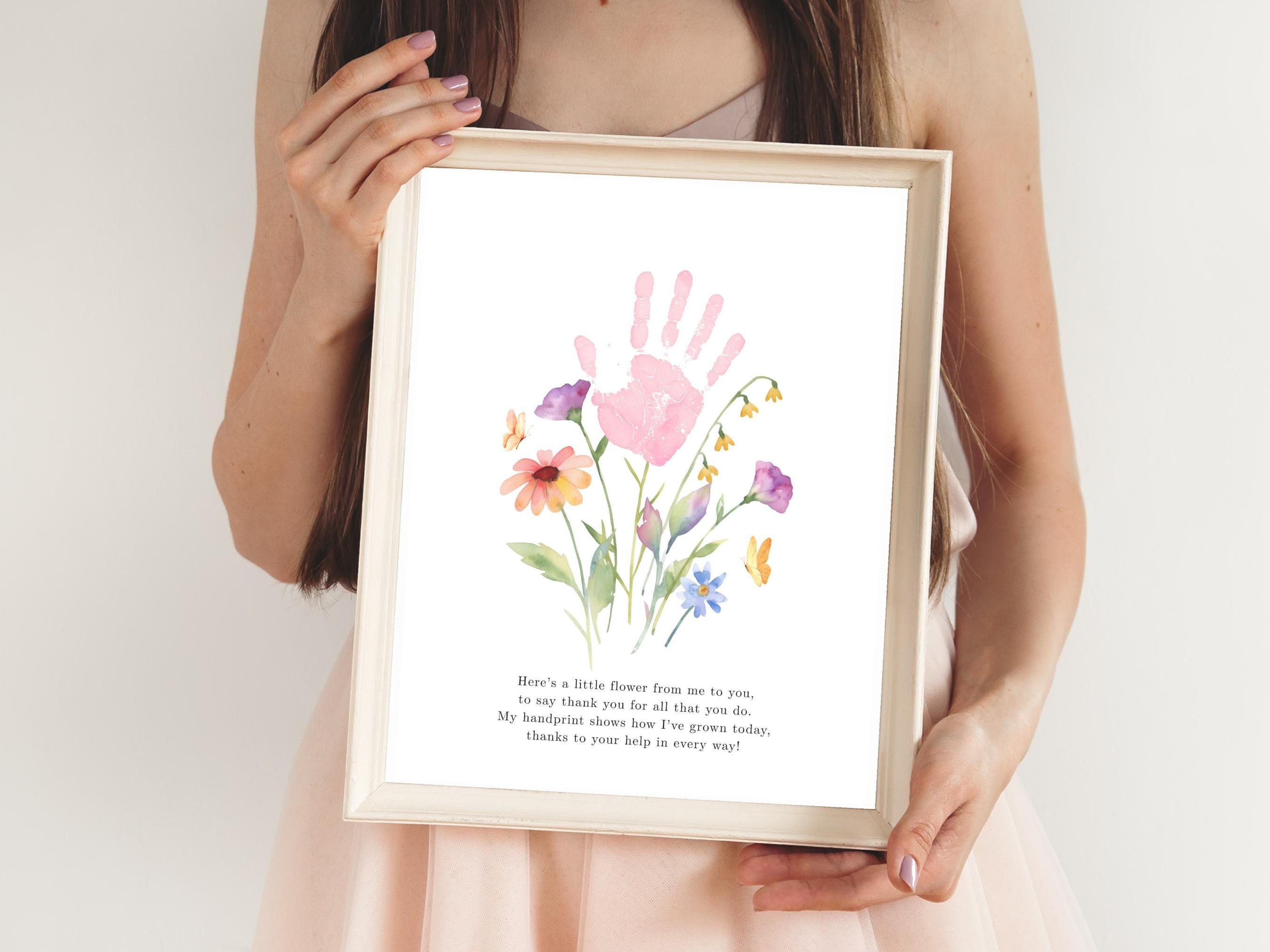 Teacher Appreciation Gift Printable Thank You Handprint Flower Art Poem ...