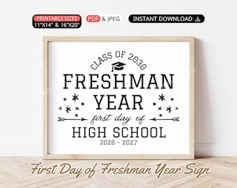 First Day of Freshman Year Sign Class of 2030 Printable First Day of High School Sign Back to School Photo Prop Sign Boy Girl 9th Grade Sign