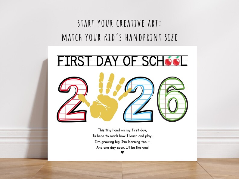 First Day of School Handprint Craft Toddler DIY: 2026 Back to School ...