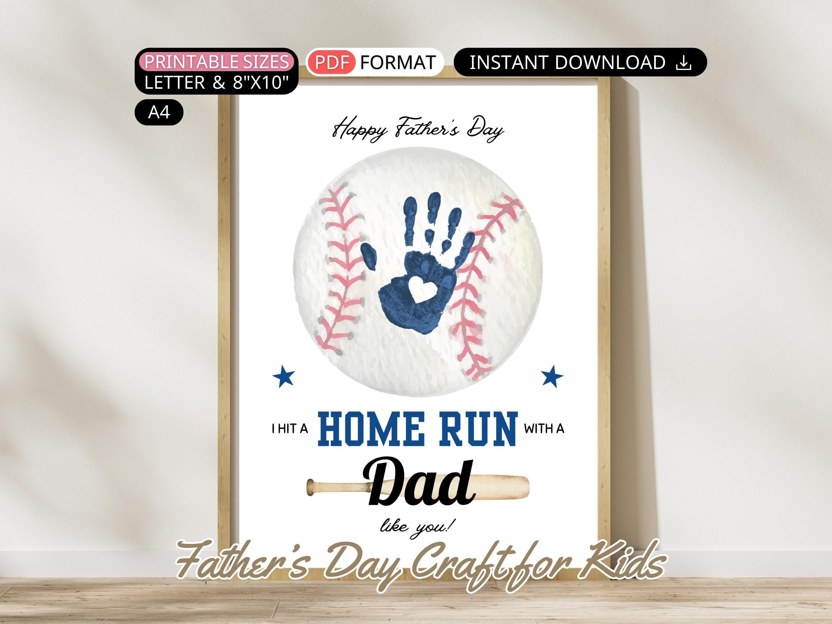 Fathers Day Baseball Handprint Craft DIY Toddler Baby Keepsake ...