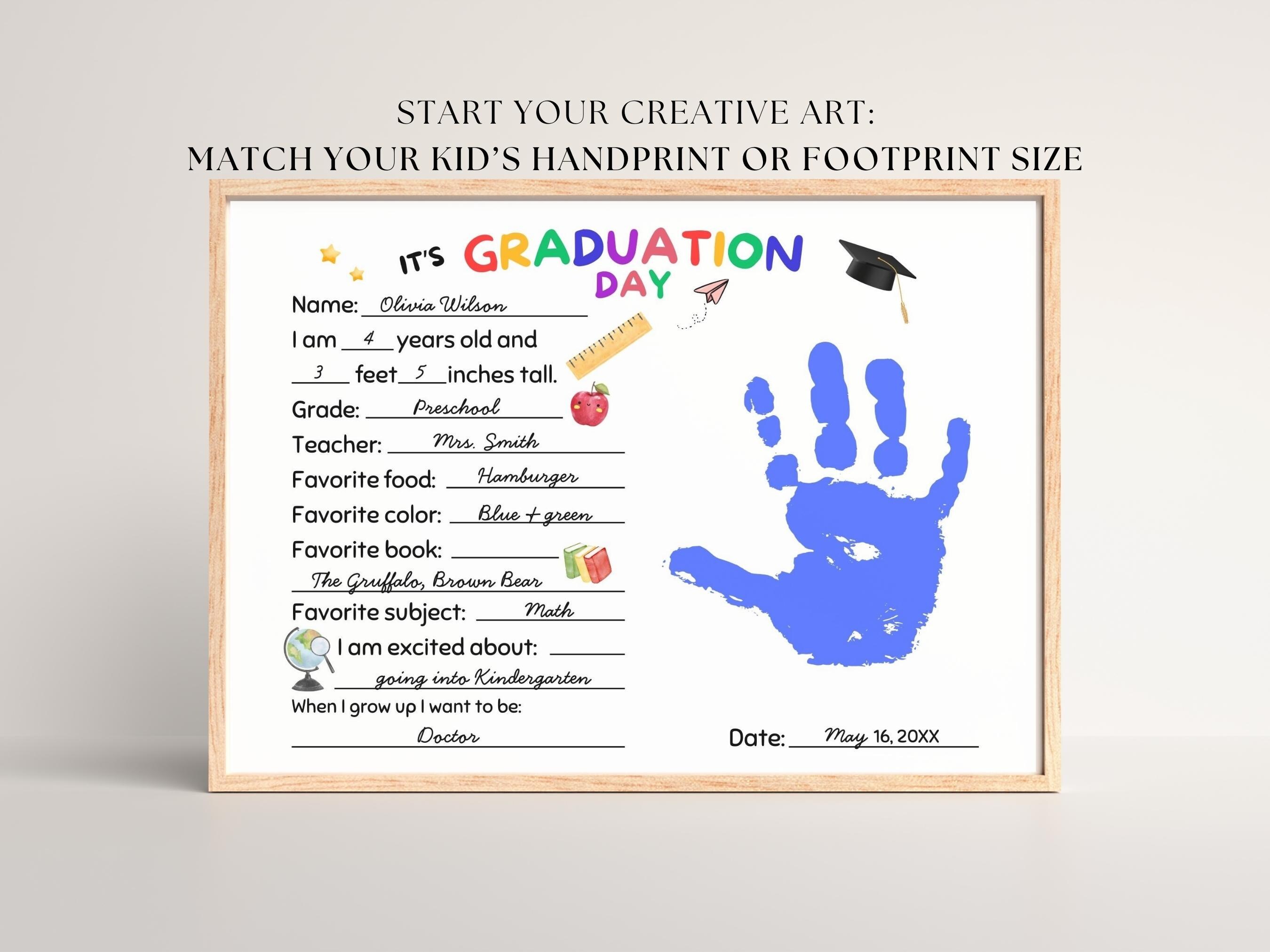 Last Day of School Handprint Art Kid: Preschool Graduation Handprint ...