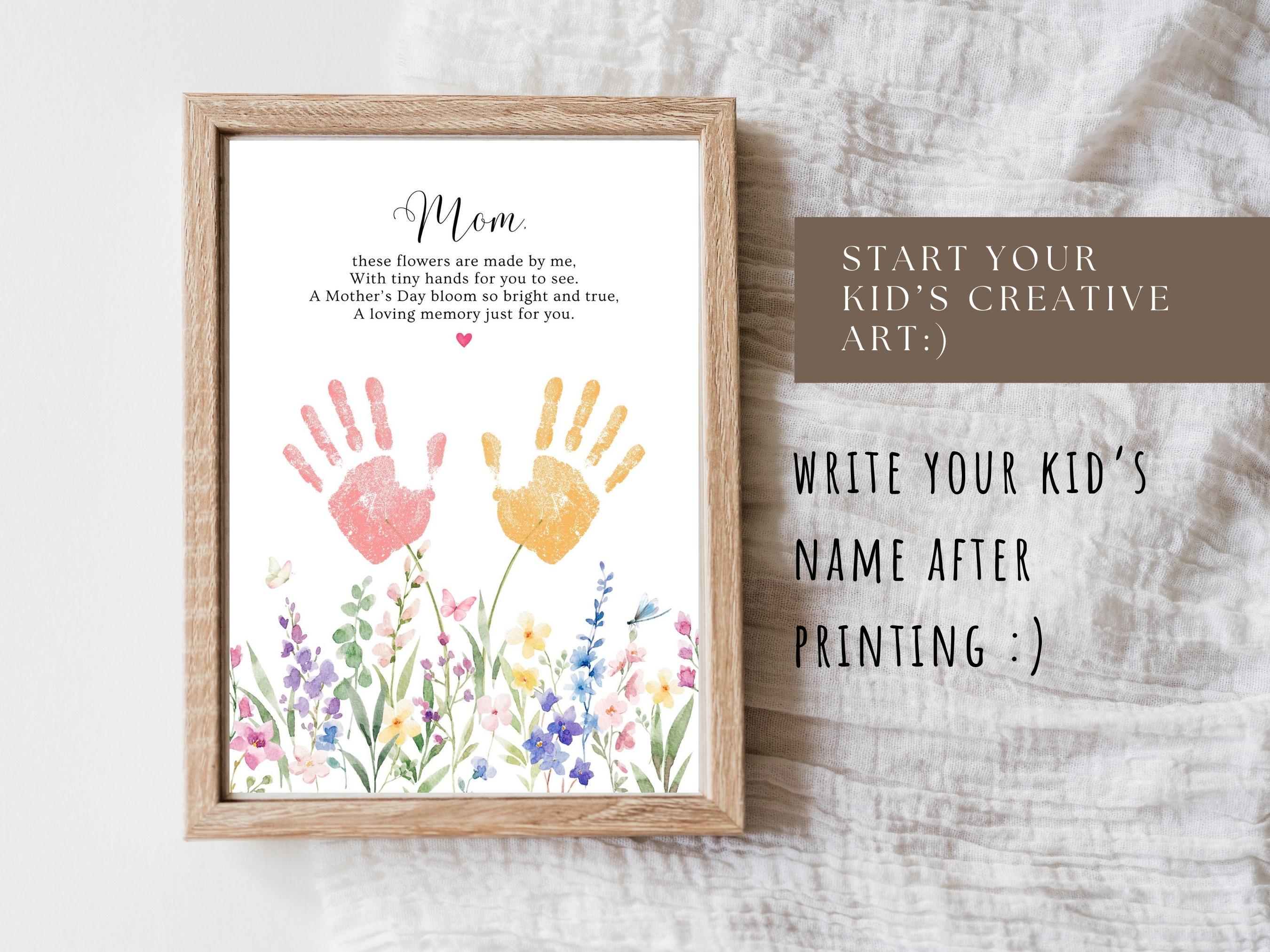 Mothers Day Handprint Art Poem Kid: Flower Handprint Craft DIY Baby ...