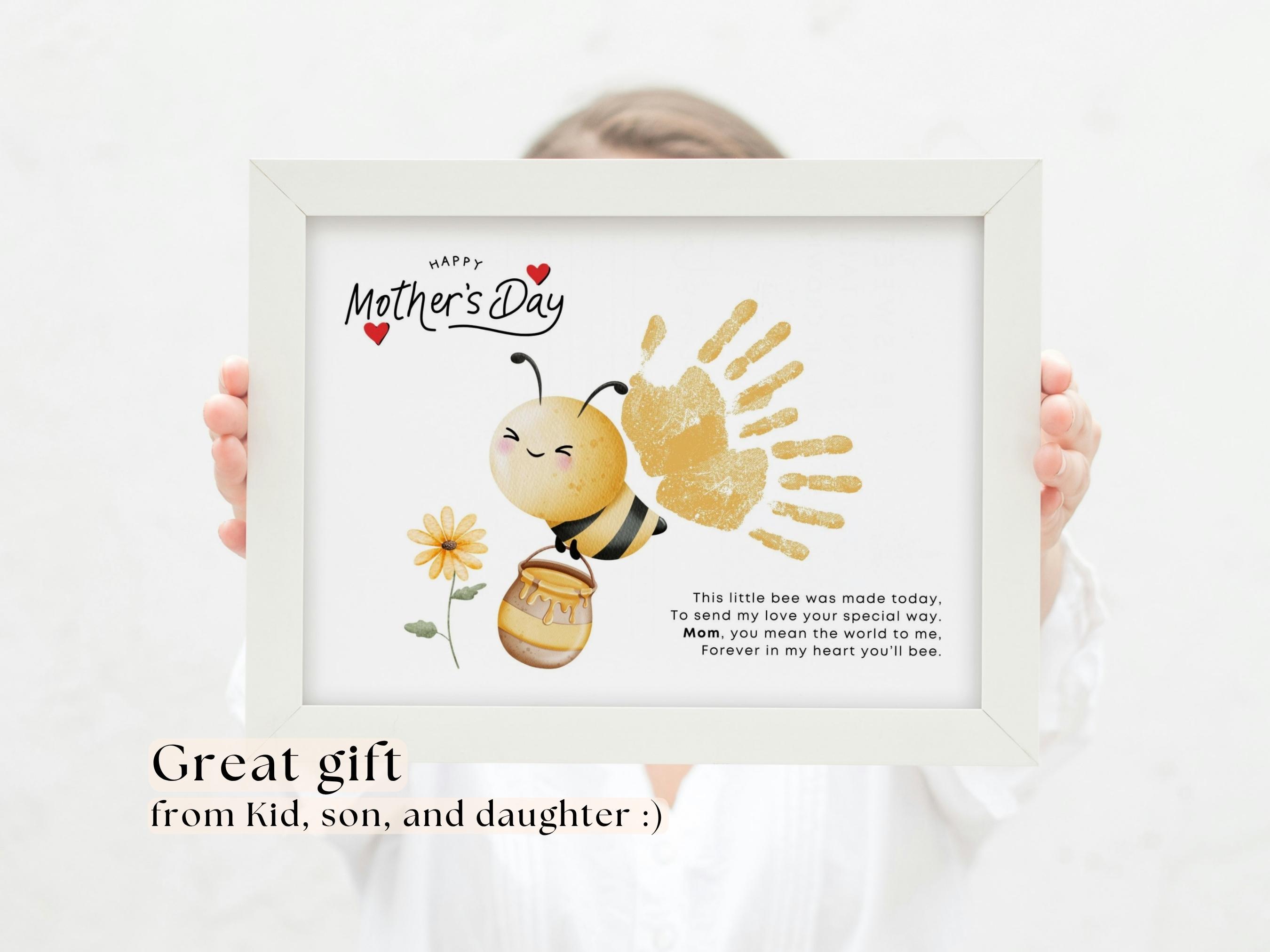 Mothers Day Handprint Art Poem: Bee Handprint Craft DIY Toddler ...