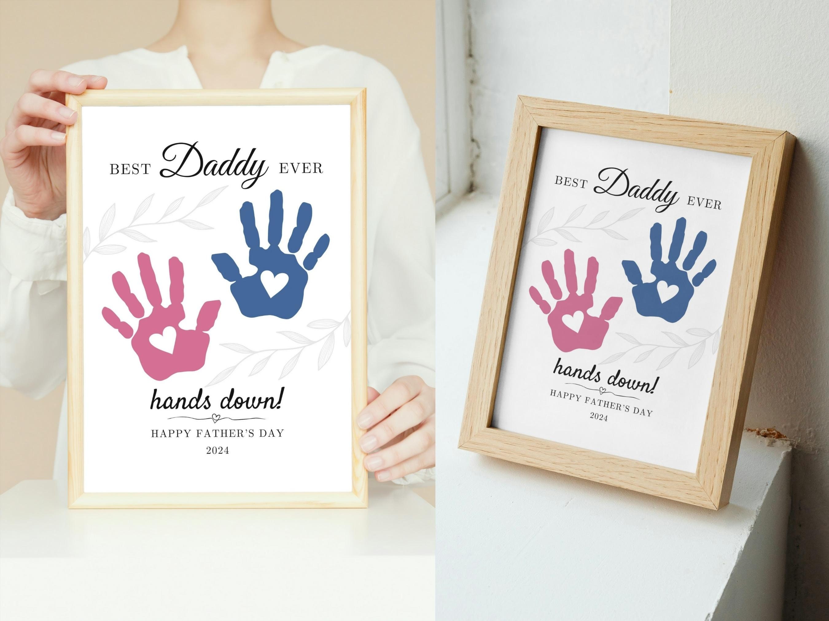 Best Daddy Hands Down Handprint Art Craft Kids Fathers Day Gifts Daddy
