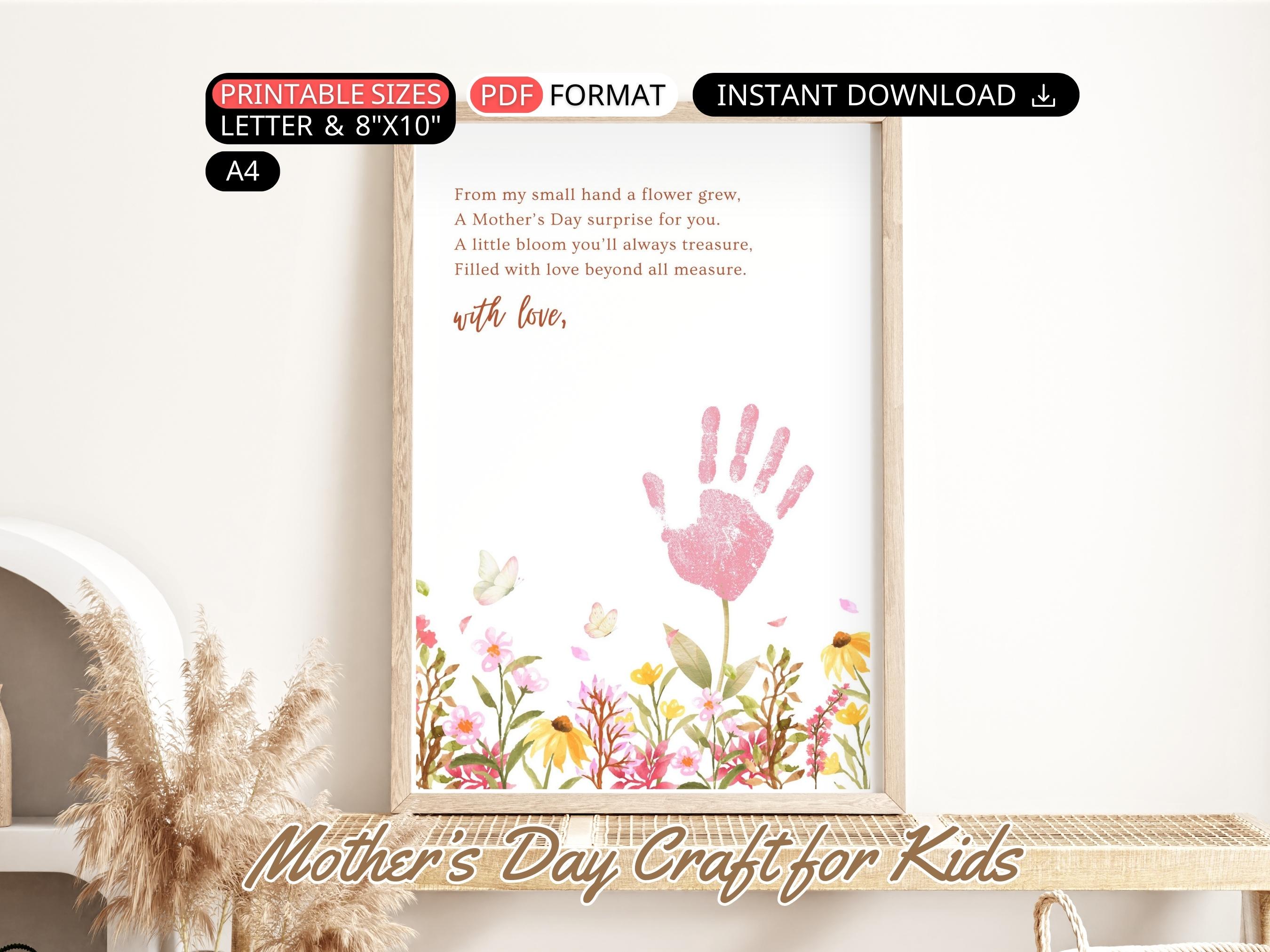Mothers Day Handprint Flower Craft: Floral Handprint Art Poem Gift for ...