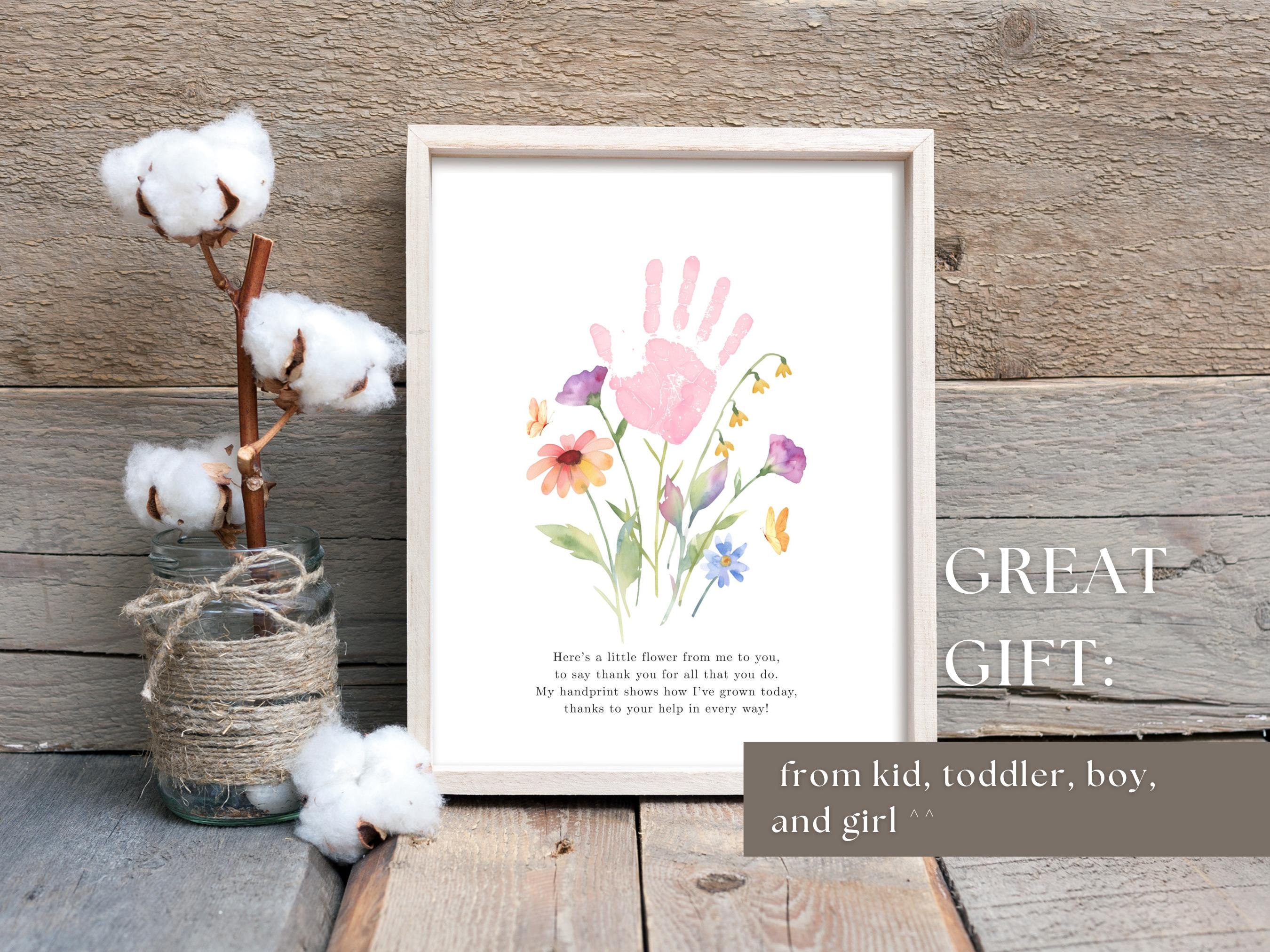 Teacher Appreciation Gift Printable Thank You Handprint Flower Art Poem ...