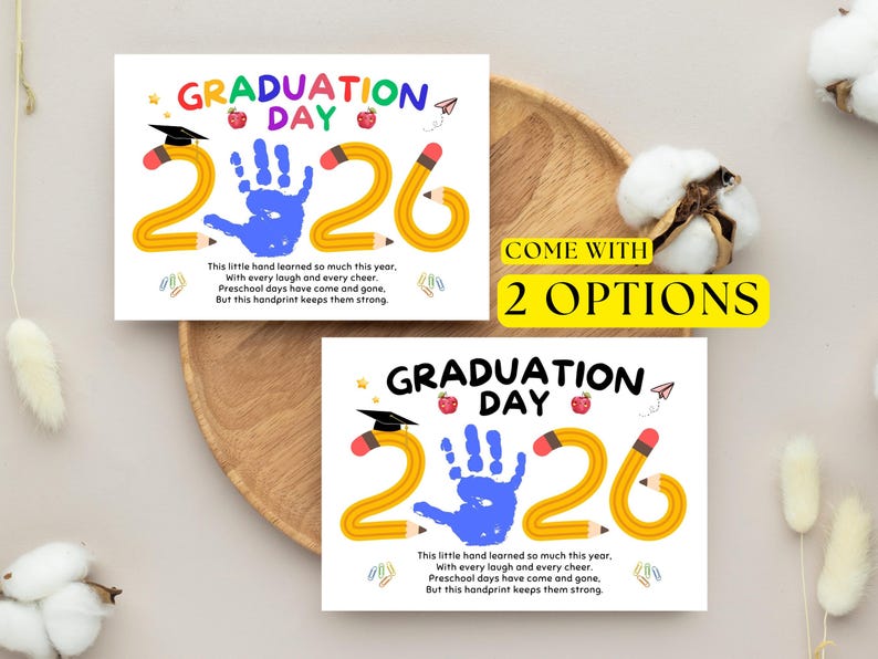 Preschool Graduation Handprint Craft: Last Day of School Handprint Art ...