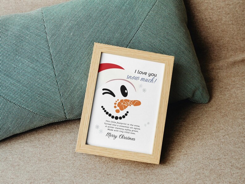 Christmas Footprint Art Poem Kid: Snowman Footprint Craft Baby Toddler ...