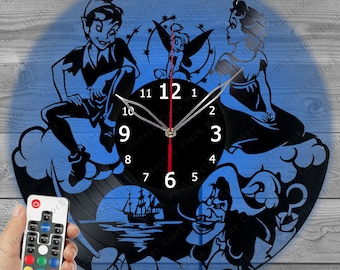 Fairy Tale Clock with LED Light Vinyl Clock Art Home Decor Wall Clock Custom Order Vinyl Record Wall Clock Personalized Design