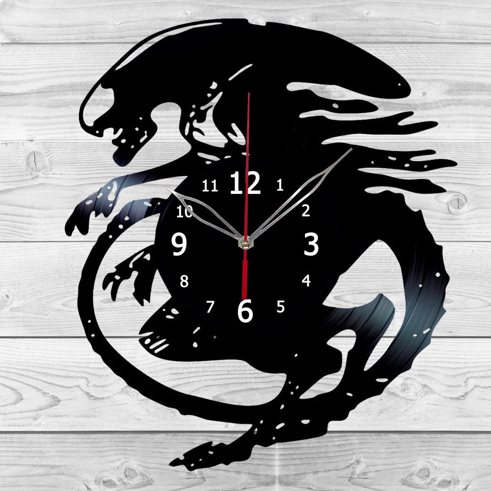 Aliens Clock With LED Light Clock Wall Art Xenomorph Home Decor Wall ...