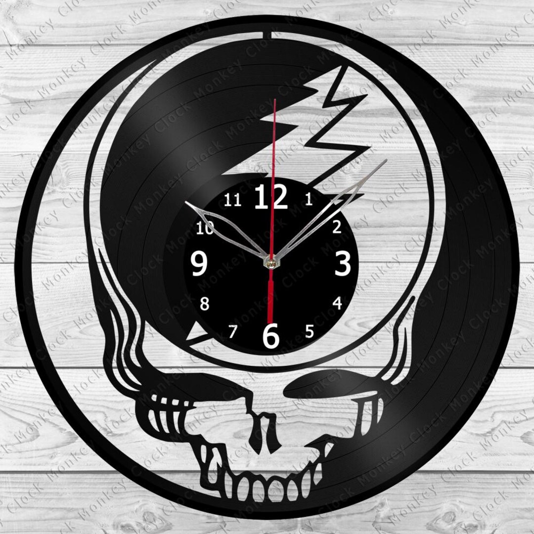 Grateful Dead Clock With LED Light Wall Art Grateful Dead Decor Rock ...