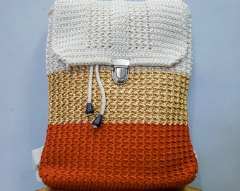 Knitted Backpack Crochet Stylish Casual Bag Birthday gift for women