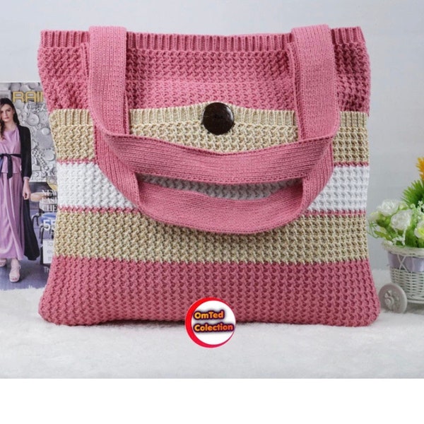 PINK bag, crochet tote bag, crochet hobo bag, crochet knitted bag, crochet bag, knitted bag, crochet shoulder bag, knitted shoulder bag