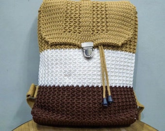 Knitted Backpack Crochet Stylish Casual Bag Birthday gift for women