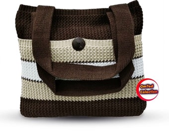 Brown bag, crochet tote bag, crochet hobo bag, crochet knitted bag, crochet bag, knitted bag, crochet shoulder bag, knitted shoulder bag