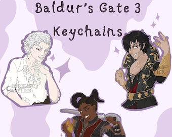 Baldur&#39;s Gate 3 Keychains (Astarion, Wyll and Gortash) - 3&quot; Single Sided Acrylic Charms