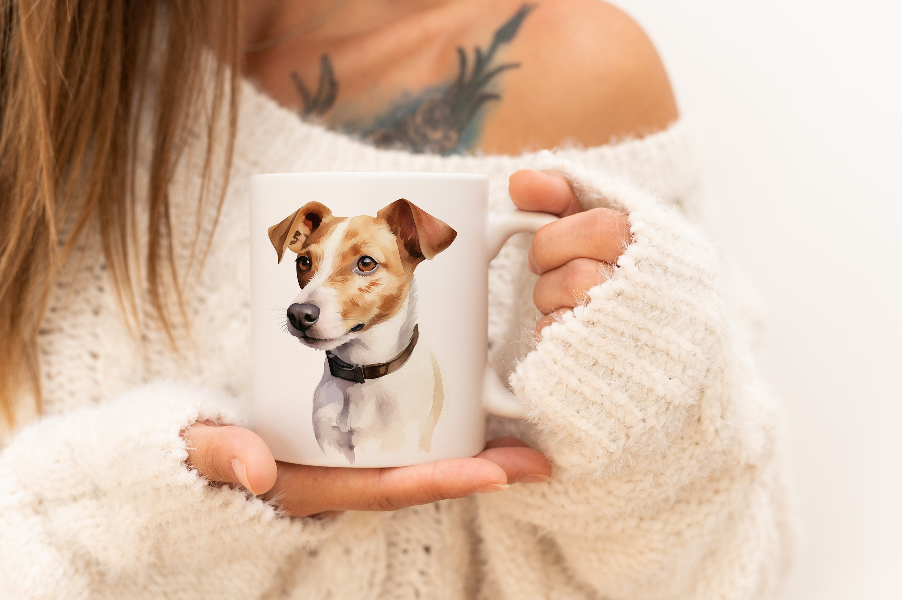 Tazza In Porcellana Fine Ambiente, 0,4 L, Con Simpatico Jack Russell, Decorata Interna/esterna - 2