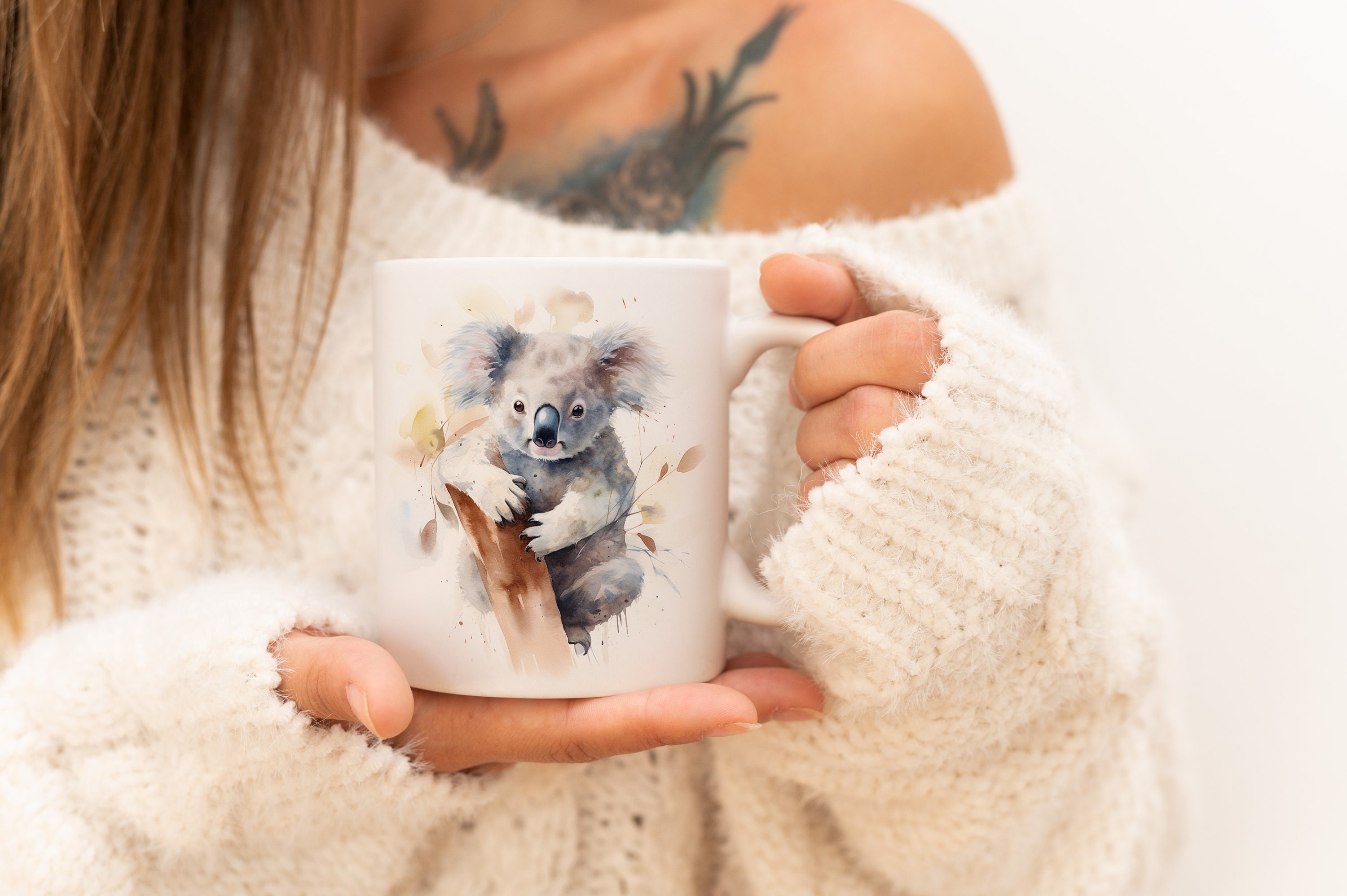 Tazza con design natalizio, tazza in ceramica fatta a mano - Italia
