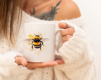 Taza de abejorro | Taza de café de cerámica con diseño de animales, taza de té con diseño de animales, regalo para amigos y familiares