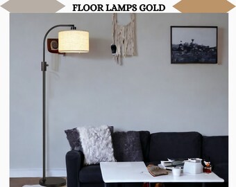 Living Room Lamp, Modern Standing Lamp for  Bedroom, Mid Century Design, Floor Lamp with Shelf