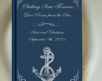 Nautical Wedding Poetry Book Favor: Vintage Beach Theme Keepsake