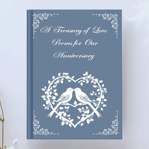 Anniversary Poetry Gift Book | Unique Vintage Keepsake | Write Your Own Message | Romantic Card Alternative for Couples | Paper Anniversary