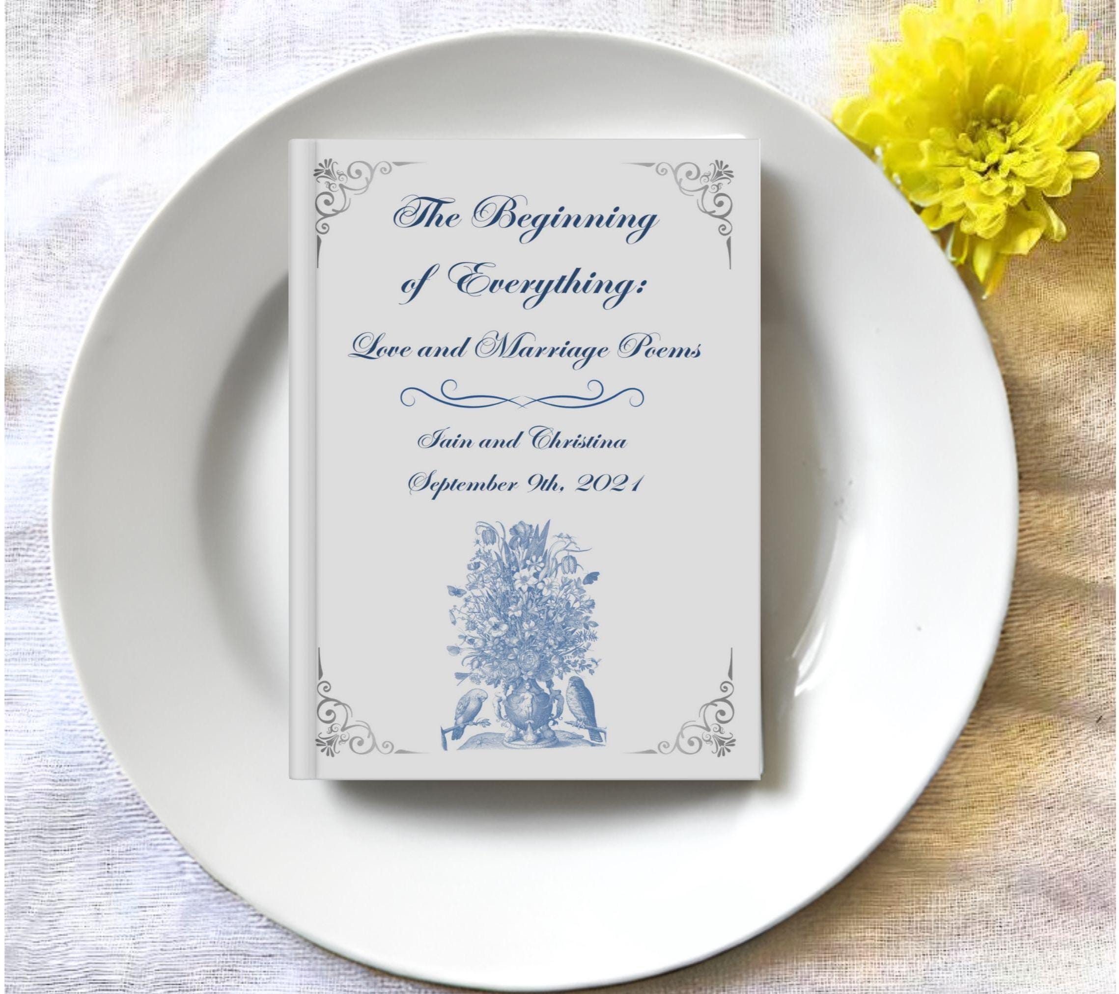 Personalized Wedding Favour Books: Romantic Poetry Keepsake, Bulk Buy