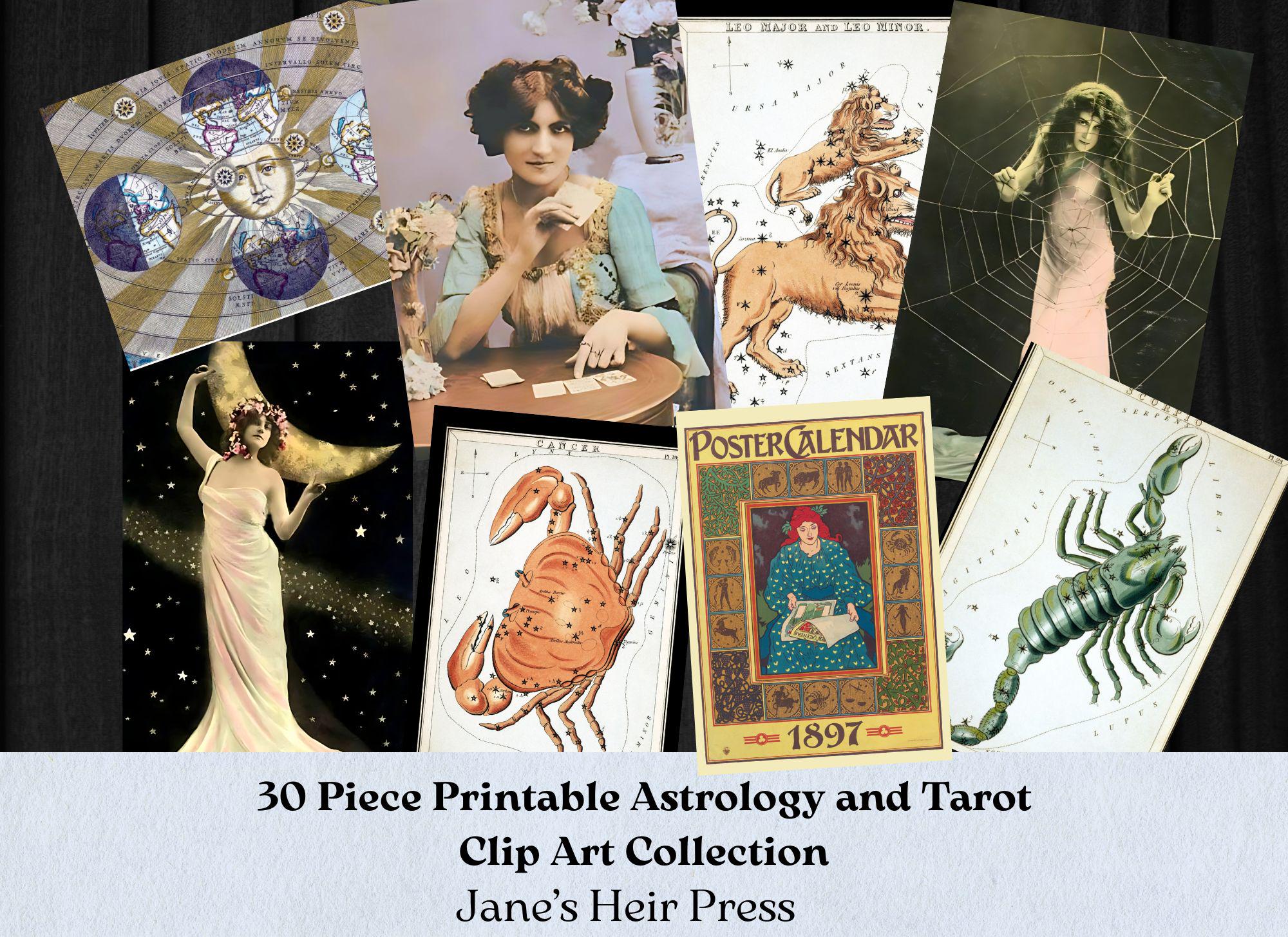 Vintage Tarot and Astrology Printable Cards | Fortune Teller Ephemera ...