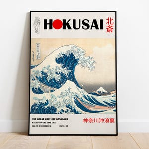 The great wave of Kanagawa Print, Woodblock Art, Japanese Wall Art, Gallery Wall Art, Great Wave Print, Hokusai Prints, Kanagawa Art