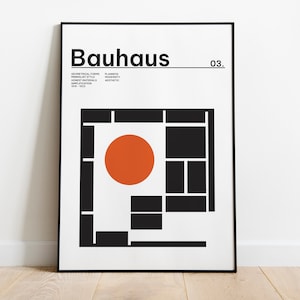 Bauhaus Geometric Poster, Bauhaus Exhibition Poster, Bauhaus Art Print, Colorful Geometric Poster, Mid-Century Modern Poster,MINIMALIST
