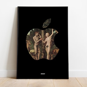 Adam and Eve Art Print, Eden Illustration, Biblical Wall Decor, Religious Home Decor, Garden of Eden Poster, Spiritual Artwork