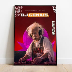 Impresión artística de DJ Einstein: Póster collage genial (descarga digital), versión 5