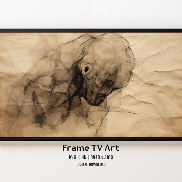 Frame TV Art: Gothic Victorian Sketch for Samsung Frame Tv, Dark Academia Halloween Decor, Scary Shadow Picture Digital Download