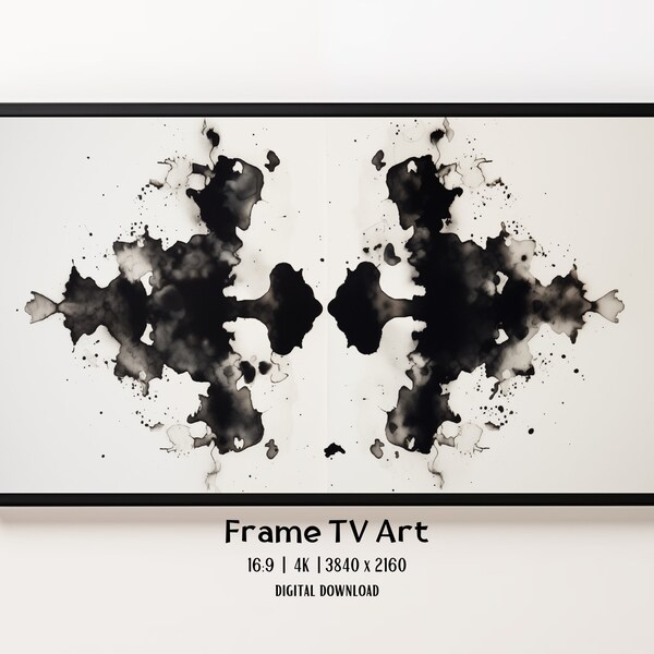 Rorschach Blot Image Test Samsung Frame TV Art, Watercolor Rorschach Symbol Inkblots, Medicine Screensaver, Digital Download