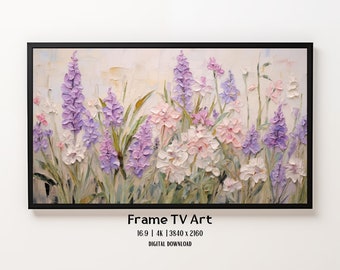 Samsung Frame TV Art - Spring Wildflower Field & Country Flower Meadow, Floral Warm Tone Digital Download Screenasver for Frame TV