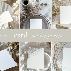 Mockup di biglietto elegante Prompt AI di metà viaggio per branding premium, mockup di invito a nozze, suggerimenti avanzati di metà viaggio, IA aperta