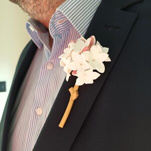 Biznaga Traditional Collar Pin, Jasmine Flower Lapel Pin, Flower Boutonniere, Polymer Clay, Match Your Favorite Shirt, Blazer, Or Suits image 10