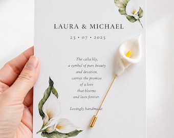 Personalized Wedding Guest Gifts | Handmade Calla Lily Keepsakes | Set of 10