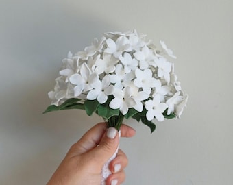 Royal Jasmine Bridal Bouquet, Handmade White Jasmine Wedding Bouquet, Polymer Clay Flower Bouquet, Elegant Minimalist Bridal Flowers