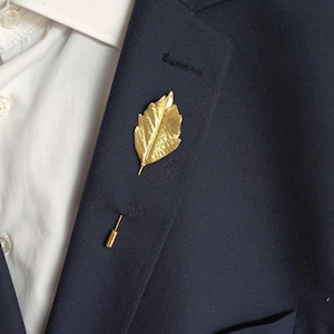 Leaf Lapel Pin Groom Boutonnieres, Wedding Dress Accessories, Wedding Boutonniere Pin For Suit, Mens Lapel Pin, Gift From