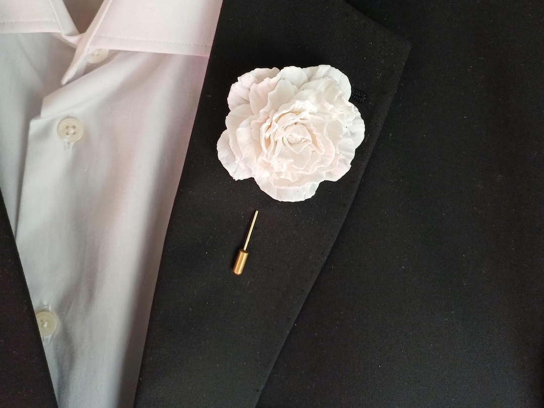 Men's Flower Peach Lapel Pin