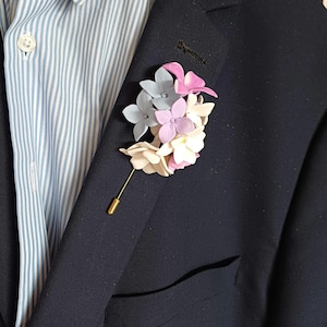 Flower Lapel Pin for men, Flower Boutonniere, Flower Lapel Pin Custom, Boutonniere, Polymer Clay Lapel Pin Match Your Favorite Shirt