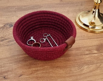 Handmade Cotton Rope Small Basket: Key & Jewelry Organizer