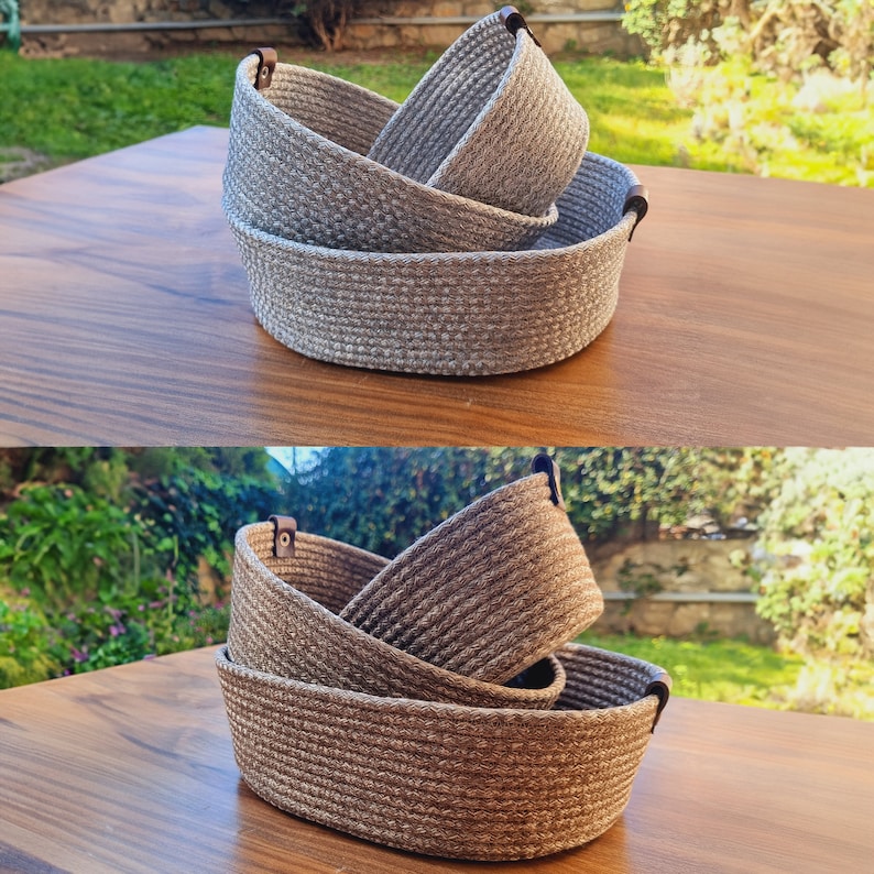 Rope Storage Basket, Bathroom Storage Basket, Cotton Rope Toy Box Etsy